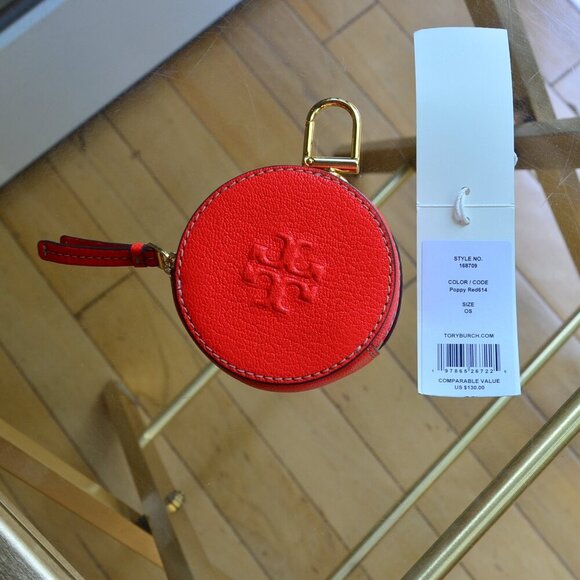 Tory Burch thea coin pouch in poppy red - Picture 1 of 7